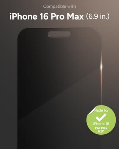 ZAGG Glass Elite Privacy Screen Protector for iPhone 16 Pro Max - 2-Way Privacy Filter, Ultra-Strong Tempered Glass, 5X Stronger, InvisibleShield, Smudge-Free, Easy Install, Recycled Content - Image 2