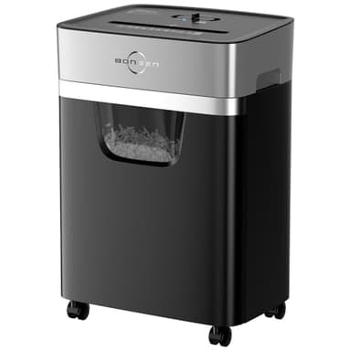 BONSEN 14-Sheet Paper Shredder for Home Office, Heavy Duty Cross Cut Shredder with 5.3 Gal Pullout Bin, Quiet Shredder for CDs/Credit Card/Staple, P-4 Security, Anti-Jam System - Image 1