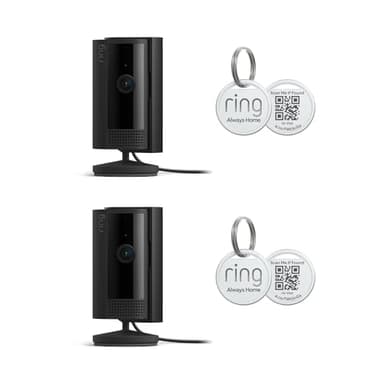 2 Ring Indoor Cam (2nd Gen), Black with 2 Ring Pet Tag - Image 1