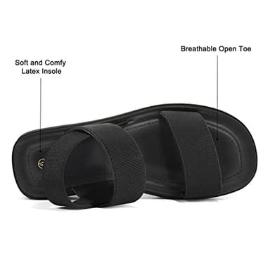 mysoft Women's Platform Wedges Sandals Slingback Lightweight Elastic Ankle Strap Low Wedges Walking Sandals Comfortable Slip On Casual Shoes - Image 5