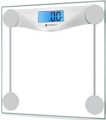Etekcity Digital Body Weight Bathroom Scale, Large Blue LCD Backlight Display, High Precision Measurements,6mm Tempered Glass, 400 Pounds - Image 1