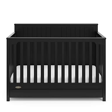 Graco Hadley 5-in-1 Convertible Crib with Drawer (Black) – Combo, Includes Full-Size Nursery Storage, Converts from Baby Crib to Toddler Bed, Daybed - Image 9