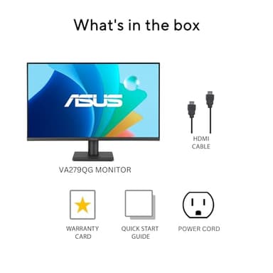 ASUS 27” Eye Care Monitor (VA279QG) – IPS, Full HD, 99% sRGB, Frameless, 120Hz, Adaptive-Sync, 1ms, Speakers, HDMI, DisplayPort, VGA, Low Blue Light, Flicker Free, Wall Mountable, 3 yr Warranty - Image 8