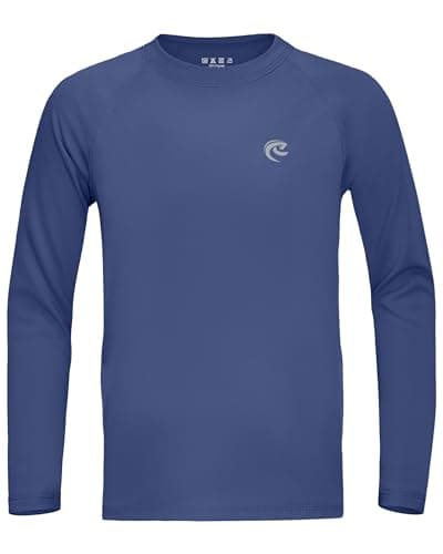 Boys UPF 50+ Swim Shirt Long Sleeve, 1 or 2 Pack UV Sun Protection Rash Guard, Youth Kids SPF Water Shirts for Beach Surf - Image 1