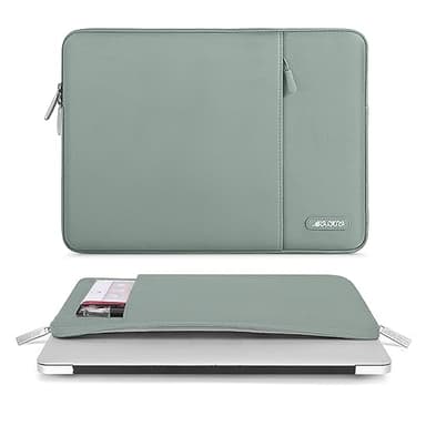 MOSISO Laptop Case 15 inch, 15 inch Laptop Sleeve Compatible with MacBook Air 15 M4 A3241 M3 A3114 M2 A2941 2025 2024 2023,Dell XPS 15,Polyester Vertical Computer Sleeve Bag with Pocket, Antique Green - Image 3