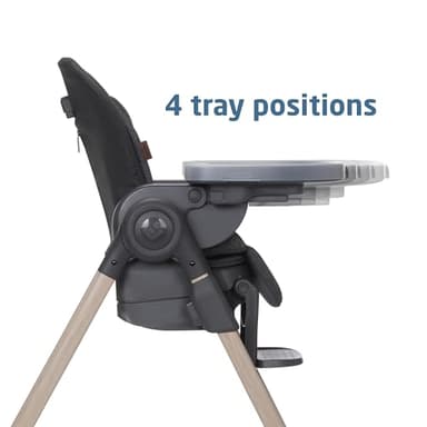 Maxi-Cosi Minla 6-in-1 High Chair for Babies & Toddlers, Portable Foldable Highchair, EcoCare Fabric, 9 Heights, 5 Reclines, 4 Tray Positions, Classic Graphite - Image 9