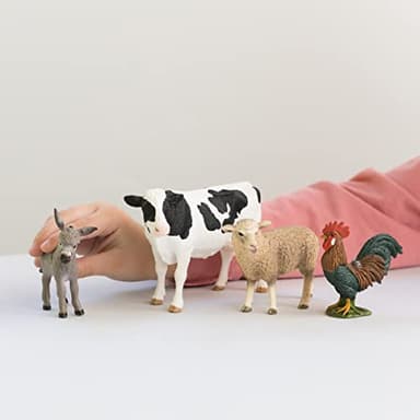 Schleich Farm World - Starter Set, Includes 4 x Collectible Toy Farm Animals, Cow, Sheep, Donkey Foal and Rooster Farm Animal Toys for Kids Ages 3+ - Image 3