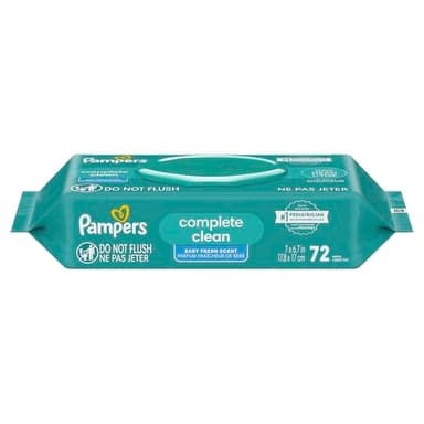 Pampers Baby Wipes, Complete Clean Baby Fresh Scented Wipe, Gently Cleans Head to Toe, 72 Total (1 Flip-Top Packs) - Image 12