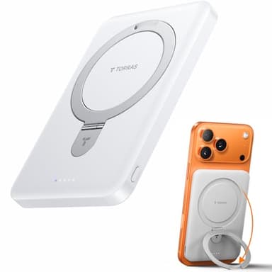 TORRAS EasyGo 0.45" Slim Magnetic Portable Charger Power Bank for iPhone, 5000mAh 22.5W PD Fast Charging Wireless Battery Pack Compatible with Magsafe, iPhone Air,Pro,Pro Max,17,16,15,14,13,12, White - Image 1