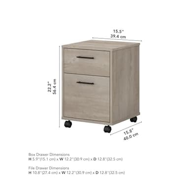 Bush Furniture Key West 2 Drawer Mobile File Cabinet, Rolling File Cabinet for Home Office - Image 3