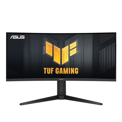 ASUS TUF 34 Inch Curved Gaming Monitor - WQHD (3440x1440), 165Hz, 1ms, Extreme Low Motion Blur, FreeSync Premium, Eye Care, Height Adjustable, DisplayHDR 400, DisplayPort, HDMI, USB - VG34VQL1B - Image 1