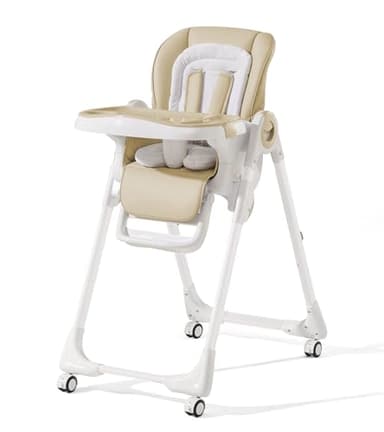 Convertible High Chairs for Babies and Toddlers, Height Adjustable Baby High Chair, High Chair with Removable Tray, Adjustable Backrest and Pedal, Portable Baby Dinning Chair with Lockable Wheels… - Image 1