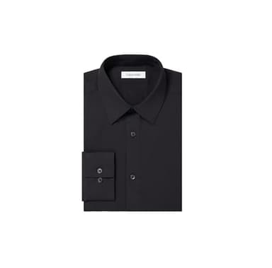 Calvin Klein Men's Dress Shirts Slim Fit Non Iron Solid, Black, 15.5" Neck 34"-35" Sleeve - Image 3