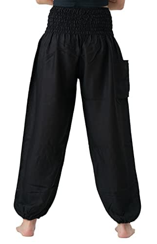 B BANGKOK PANTS Harem Pants Women Yoga Boho Clothes with Pocket (16-20 Plus, Black Classic) - Image 3