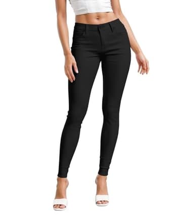 Hybrid & Company Womens Hyper Ultra Stretch Comfy Skinny Leg Work Casual Pants P44876SK Black L - Image 1