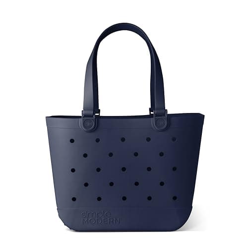 Simple Modern Extra-Large Beach Bag | Waterproof Getaway Rubber Tote with Zipper Pocket for Travel, Pool, Boat, Groceries, Sports | Deep Ocean - Image 1