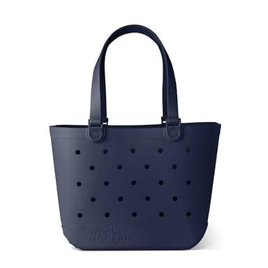 Simple Modern Extra-Large Beach Bag | Waterproof Getaway Rubber Tote with Zipper Pocket for Travel, Pool, Boat, Groceries, Sports | Deep Ocean - Image 1