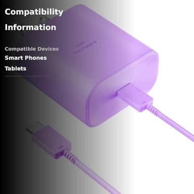 45W Super Fast Charger USB Type C Charger Cord 6.6FT with Android Phone Charger Fast Charging Block for Samsung Galaxy S25/S25 Ultra/S25+/S24 Ultra/S24/S24+/S23 Ultra/S23/S22/S20/S21/Note 20/Note 10 - Image 3