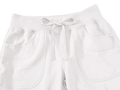 MoFiz Womes Cargo Hiking Capri Pants Lightweight Quick Dry Running Athletic Casual Outdoor Button Pockets Rice White L - Image 5