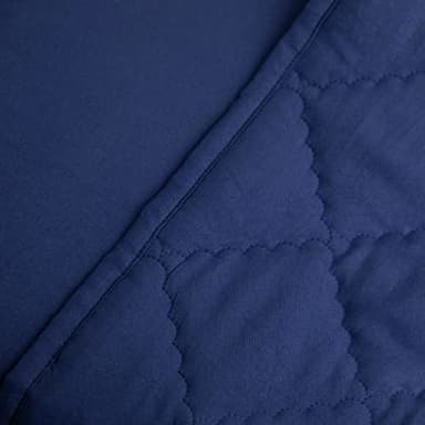 FLXXIE 4 Pieces Toddler Bedding Set, Soft and Breathable Microfiber Crib Sheet Set, Includes Quilted Comforter, Flat Top Sheet, Fitted Sheet, Envelope Pillow Case for Boys and Girls, Navy Blue - Image 6