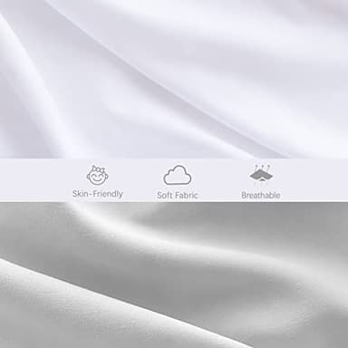 Baby Bassinet Sheets 4 Pack Compatible with 33 x 20 Mika Micky, Baby Delight, Dream On Me and Other Rectangle Bassinet Mattress, Ultra Soft & Skin Friendly, Washer & Dryer, Grey and White - Image 2
