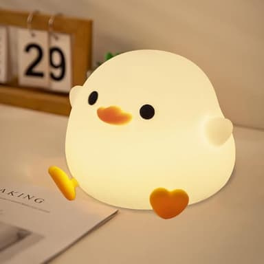 DREAMING MY DREAM Cute Duck Lamp,Do Do Duck Night Light,Silicone Squishy Nursery Bedside Lamp,USB Rechargeable Touch Table Lampfor Bedrooms, Living Room Decor Gift Toy - Image 1