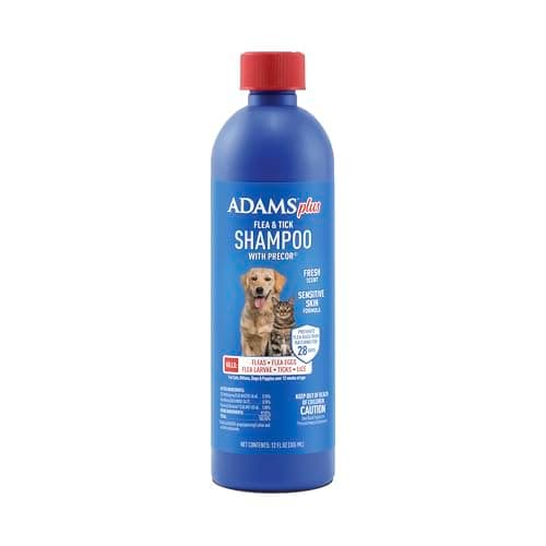 ADAMS Plus Flea & Tick Shampoo with Precor IGR for Cats, Kittens, Dogs & Puppies Over 12 Weeks of Age, Sensitive Skin Flea Treatment, Kills Adult Fleas, Flea Eggs, Ticks, and Lice, 12 Ounces - Image 1