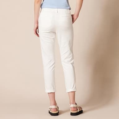 Amazon Essentials Women's Mid-Rise Slim-Fit Stretchy Cropped Tapered Leg Khaki Dress Pants (Available in Plus Size), White, 6 - Image 3