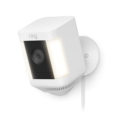 Ring Spotlight Cam Plus, Plug-In | Home or business security with HD video, Two-Way Talk, Color Night Vision, and Security Siren (2022 release) - White - Image 1