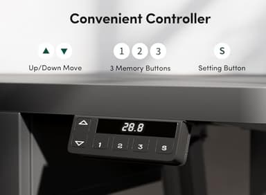FEZIBO Adjustable Height Electric Standing Desk with Double Drawer, 55 x 24 Inches Stand Up Home Office Desk with Splice Tabletop, Black Frame/Black Top - Image 7