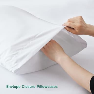 4 Piece Queen Size Bed Set, Upgraded Cooling Deep Pocket Comfy Breathable Hotel Luxury Bedding, Extra Soft & Wrinkle Free Sheets Cover, Queen Sheets up to 16 inch, White - Image 3