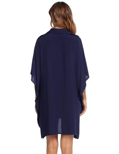 Ekouaer Swim Cover Ups for Women Beach Bikini Cover Ups Pool Cover Up Dresses,X-Large Navy Blue - Image 4