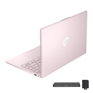 HP Stream 14" HD BrightView Laptop, Intel Processor N150, 32GB RAM, 288GB Storage (128GB UFS + 160GB SSD Docking Station Set), Intel Graphics, HD Webcam, Wi-Fi, 1 Year Office 365, Win 11 S, Pink - Image 1