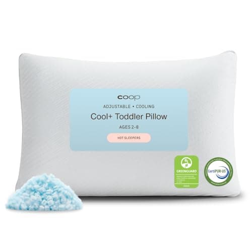 Coop Home Goods Cool+ Adjustable Cooling Toddler Pillow, 13x19, Cooling Gel Memory Foam Kids Pillow for Ages 2+, Customizable Loft, Breathable, Washable Cover, Childproof Zipper, Small Cooling Pillow - Image 1