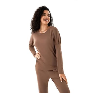 R TINRNJ Women's 2 Piece Outfits Sweatsuit Fall Crewneck Sweatshirts Wide Leg Pants Lounge Matching Sweat Sets Tracksuit - Image 2