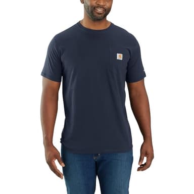 Carhartt Men's Force Relaxed Fit Midweight Short-Sleeve Pocket T-Shirt, Navy, X-Large - Image 1