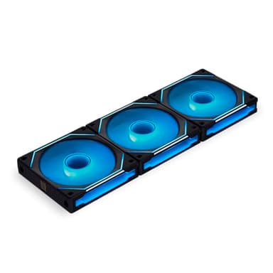 Lian Li UNI Fan SL-Infinity 120 - Triple Pack (Reverse Blade) ARGB Fan-Daisy-Chain Design-Infinity Mirror-Cable Management-Customizable Lighting Effects w/Controller- Black (12RSLIN3B) - Image 1