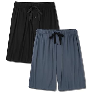 BAMBOO COOL Men's Pajama bottoms Lounge Sleep Shorts Soft Comfortable Breathable Pajamas Shorts with Pockets 2 Pack, XX-Large - Image 1