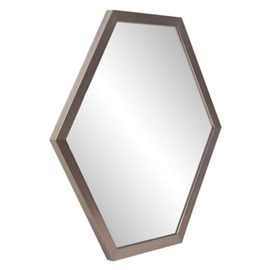 Howard Elliott Graphite Foil 6 Sided Hexagon Wall Hanging Mirror, Geometric Design Metal Frame Accent Mirror Decor for Living Room, Entryway, Bedroom & Bathroom, 30 x 30 Inch, Gray - Image 6