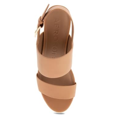 Aerosoles Women's CAMILIA Heeled Sandal, Natural, 7 Wide - Image 5