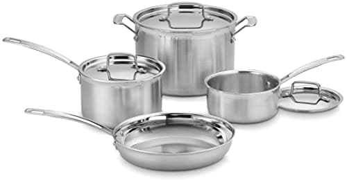 Cuisinart MCP-7NP1 Multiclad Pro Triple Ply 7-Piece Cookware Set Skillet - Image 1