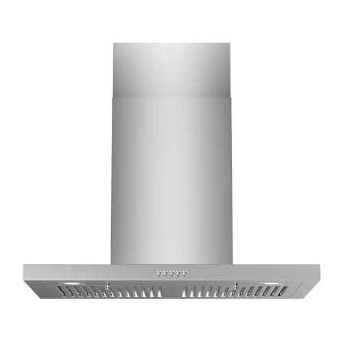 FIREGAS Wall Mount Range Hood 30 Inch, 600 CFM Ducted/Ductless Convertible Stainless Steel Kitchen Vent Hood with 3 Speed Fan, LED Lights and Push Button Control - Image 1