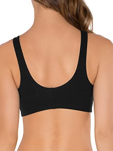 Fruit of the Loom womens Front Closure Cotton Sports Bra, Black/White/Heather Grey 3-pack, 36 US - Image 9