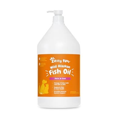 Zesty Paws Wild Alaskan Fish Oil for Dogs & Cats - Pollock & Salmon Oil Blend - Omega 3 Fatty Acids EPA & DHA for Pets - for Sensitive Skin + Coat Health - Immune System Support - 64 fl oz - Image 1