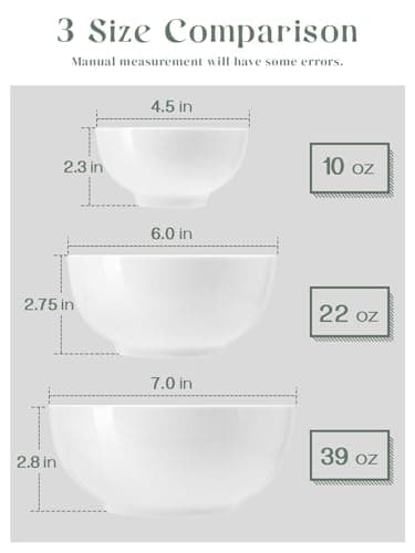 DOWAN 22 OZ White Ceramic Bowls Set of 4 - Perfect for Soup Bowls for Kitchen, Cereal Bowl, Ramen Bowl, Microwave Safe for Oatmeal, Fruit,Salad and Rice Bowl - Dishwasher & Microwave Safe - Image 3
