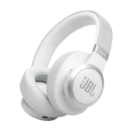 JBL Live 770NC - Wireless Over-Ear Headphones with True Adaptive Noise Cancelling with Smart Ambient, Up to 65 Hours of Battery Life, Comfort-fit Fabric Headband & Carrying Pouch (White) - Image 1