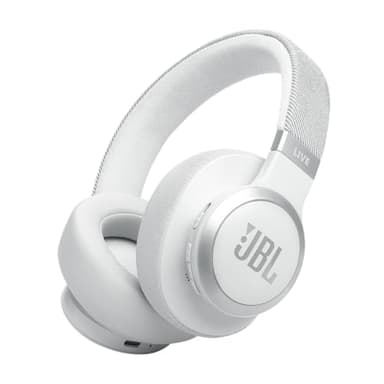 JBL Live 770NC - Wireless Over-Ear Headphones with True Adaptive Noise Cancelling with Smart Ambient, Up to 65 Hours of Battery Life, Comfort-fit Fabric Headband & Carrying Pouch (White) - Image 1