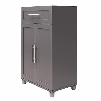 SystemBuild Evolution Camberly Framed Storage Cabinet, 2 Door/1 Drawer, Graphite Gray - Image 4