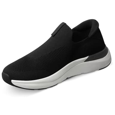 LBTPK Men's Slip On Walking Shoes Non Slip Running Shoes Breathable Tennis Workout Shoes Lightweight Gym Training Sneakers,Black 9 - Image 1