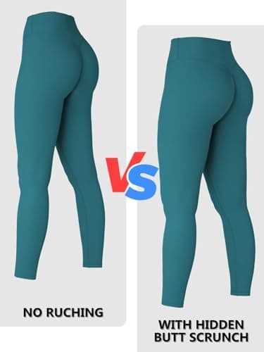 Sunzel Sunzfly Invisible Butt Scrunch Workout Leggings for Women, Butt Lifting High Waisted Gym Yoga Pants with Tummy Control 25" Deep Lagoon Medium - Image 3